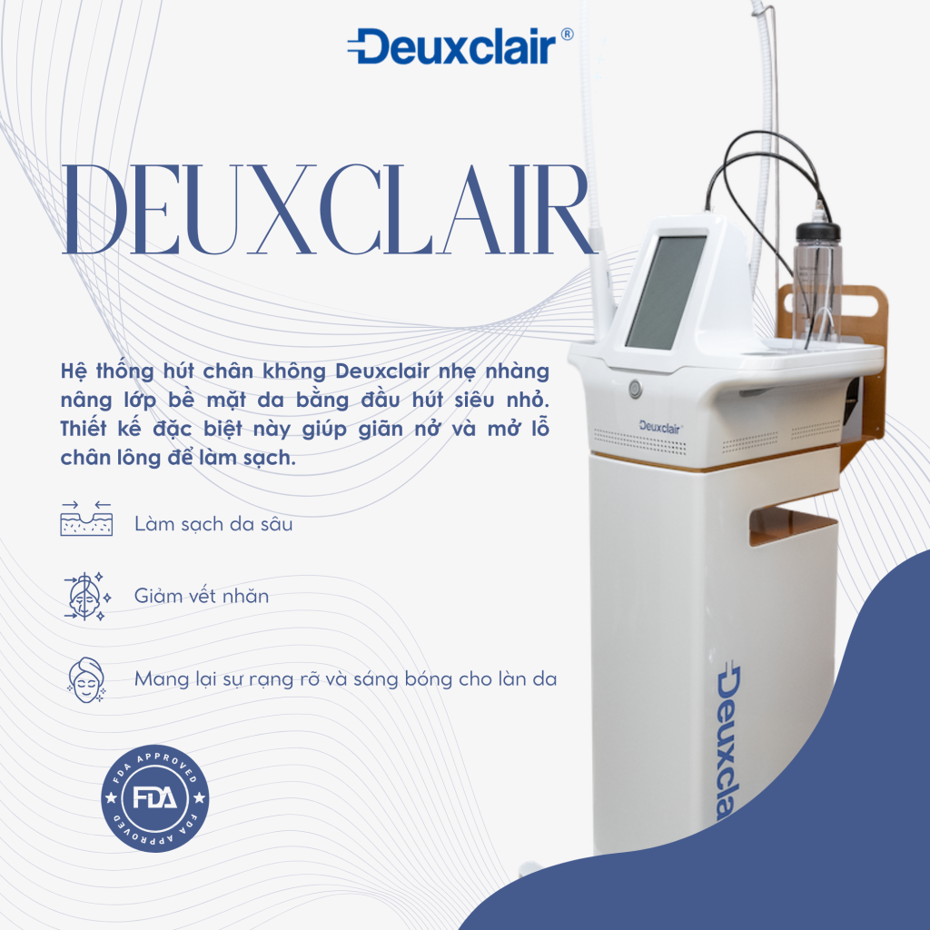 Máy làm sạch sâu lỗ chân lông Deuxclair là dòng đầu tiên và duy nhất trên thế giới xoay 360 độ