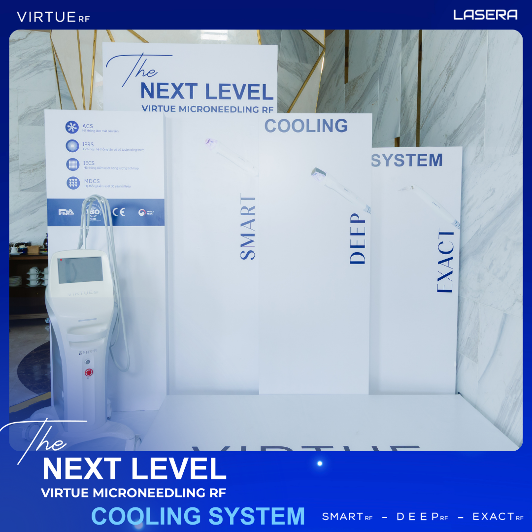 Cận cảnh máy Virtue Microneedling RF tích hợp Cooling System tại sự kiện
