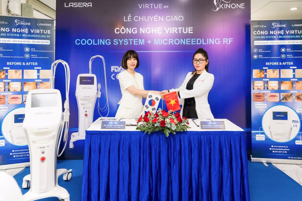 Lễ chuyển giao công nghệ Virtue Microneedling RF tích hợp Cooling Sytsem diễn ra thành công tốt đẹp giữa đại diện Công ty TNHH LASERA và Đại diện Phòng khám Da liễu SkinOne