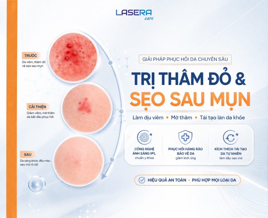 Hướng dẫn trị thâm đỏ và sẹo sau mụn an toàn hiệu quả