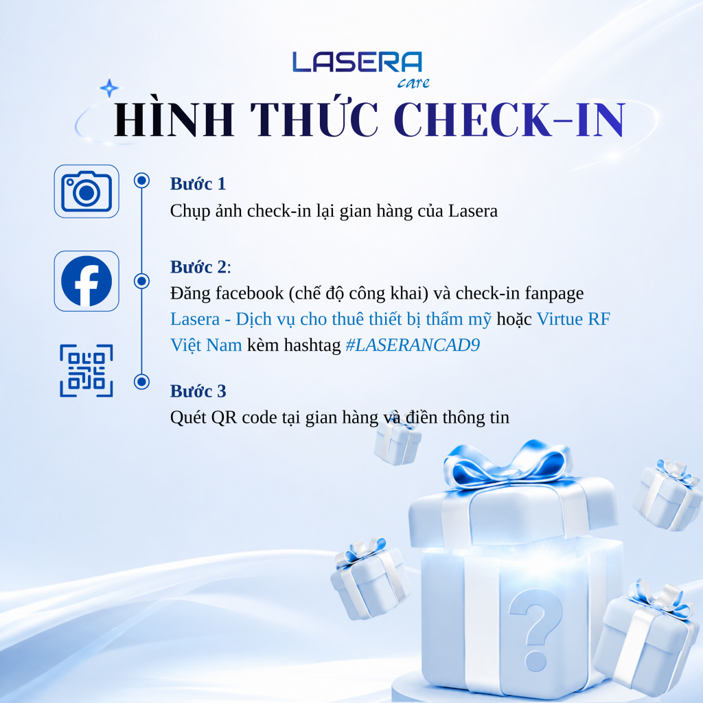 Hướng dẫn check-in nhận quà Booth LASERA tại NCAD9