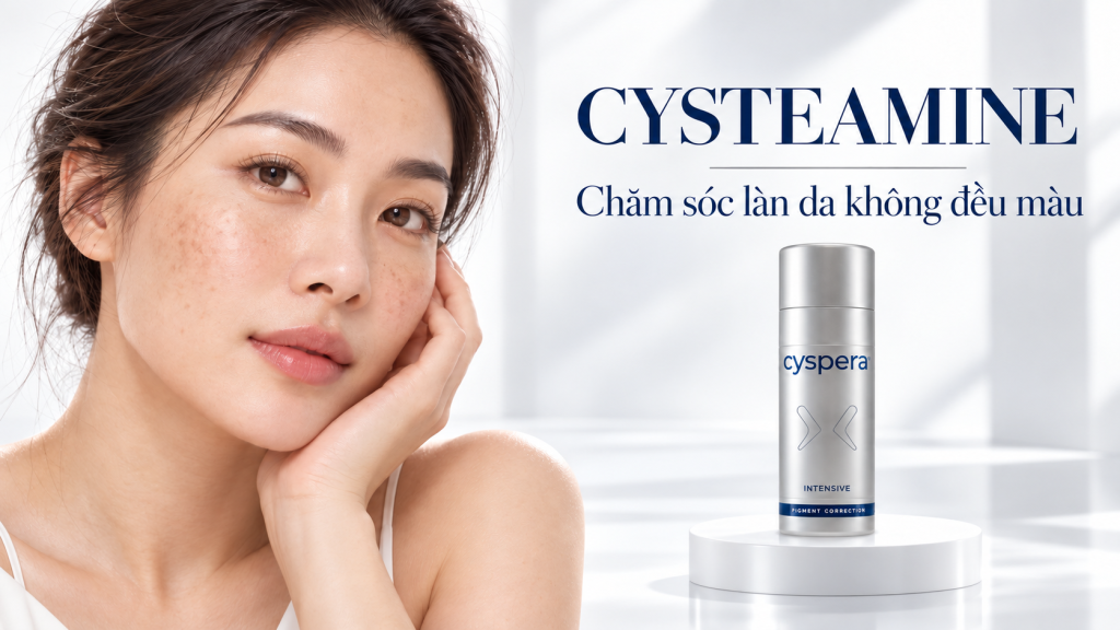 Cysteamine là hoạt chất được nghiên cứu với khả năng kiểm soát quá trình hình thành melanin, hỗ trợ cải thiện nám và sắc da không đều.